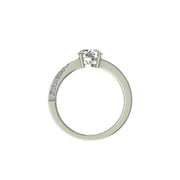 Solitaire Bianca bague diamant naturel rond 0.75 carat or blanc